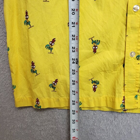 Disney Shirt Mens Large Yellow Hei Hei Rooster All Over Print Moana Button Up - Picture 5 of 8